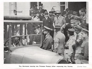 Delegazione tedesca lascia il Trianon Palace Hotel - 1GM - 1920 ~ 18x14 cm - Foto 1 di 1