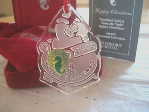 Waterford 2000 CRYSTAL HAPPY CHRISTMAS  Society Ornament NIGHT BEFORE XMAS MIB - Picture 1 of 3