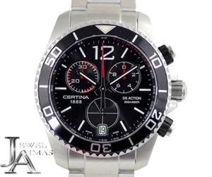 CERTINA DS-ACTION Chronograph Date Black Dial SS Men's Quartz - Picture 1 of 3