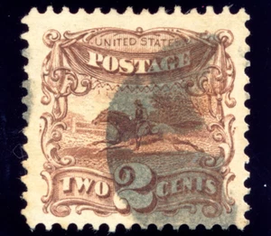 US 113 2c 1869 Pictorial issue Post Horse and Rider PSAG grade 85J - Picture 1 of 3