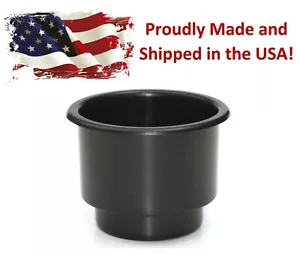 Black Recessed Drop in Plastic Cup Drink Holder Can Car Sofa Poker Table Boat RV - Picture 1 of 32