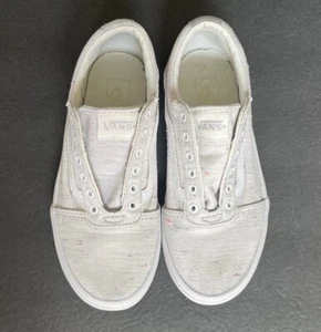 Vans Old Skool Speckle Jersey Grey True White Canvas Missy size 2 - Picture 1 of 9