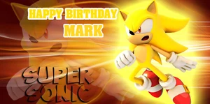 Striscione Compleanno Personalizzato 4ft x 2ft Super Sonic, Decorazione Festa - Foto 1 di 2