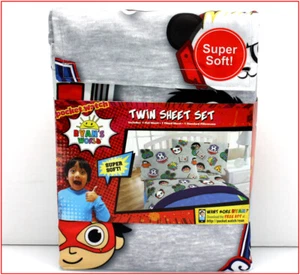 Franco RYAN'S WORLD Sheet Set - RYAN SUPER HERO Red Titan -  TWIN 🌟NEW🌟 - Picture 1 of 5