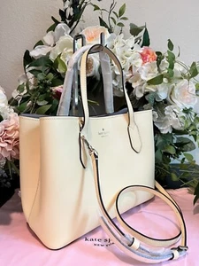 💛KATE SPADE Triple Compartment Leather HARPER Satchel w/Crossbody~BUTTER YELLOW - Picture 1 of 7