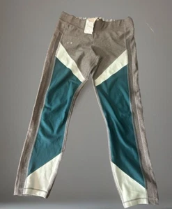 Under Armour Womens Leggings Large Gray & Aqua Compression Heat Gear Gym Run - Picture 1 of 18
