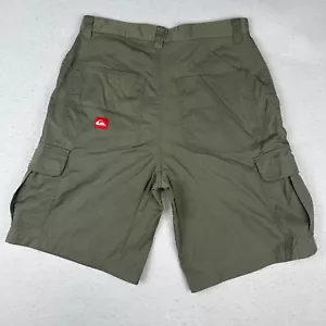 Pantaloncini vintage Quiksilver uomo 31 verde Y2K cargo nylon larghi surf utility skate - Foto 1 di 15