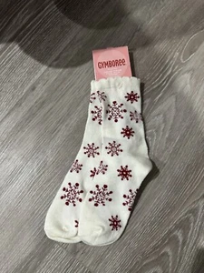 Calze GYMBOREE nuove con etichette regalo invernale fiocchi di neve rossi bambina taglia 5-7 - Foto 1 di 3