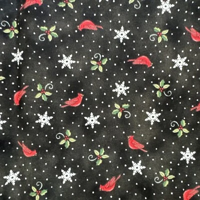 Moda Fabrics Homegrown Holidays Cardinal Snowflake Holly 19945 Panel 44.5x56 - Image 1 of 4