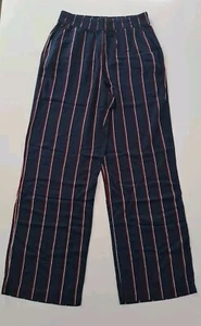 Pantaloni H&M DIVIDED tg M 42it /38eu a righe 100% Viscosa donna eleganti blu - Foto 1 di 6