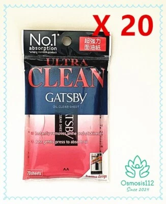 (Упаковка из 20) Gatsby масло прозрачный лист высокой мощности супер абсорбент всего 1400 листов - Изображение 1 из 2