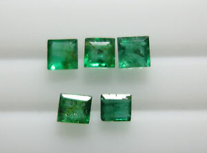 3.3mm 5pc Natural Loose Brazil Green Emerald Square Transparent Setting Top Qlty