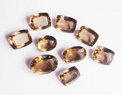 Brazilian Smoky Quartz 64.50 Ct/ 9 pcs Loose Gemstone With Free Gift - Image 1 of 4