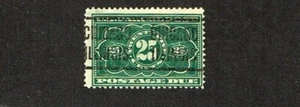 1913 U.S. PARCEL POST DUE 25c Dark Green Sc#JQ5 Used Great Postmark SCARCE! - Picture 1 of 1