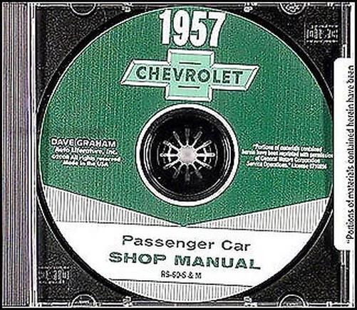 Manuale Di Riparazione Per Auto Chevy 1957 CD 57 Bel Air 150 210 Nomad Chevrolet - Immagine 1 di 1