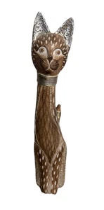 Estatuilla de gato decorativa de madera alta decoración de estatua - Imagen 1 de 10