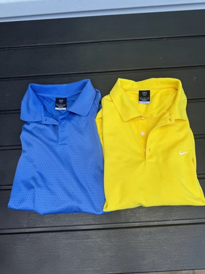 Nike Golf Shirt Bundle of 2,Blue and Yellow Men's Size Large No Flaws Or Stains - Image 1 of 4