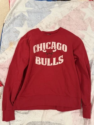 Chicago Bulls 复古运动衫 XL 码 90 年代红色带白色字母 — 第 1/4 张图片