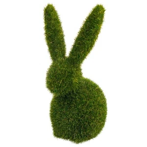 Beflockter sitzender Hase Osterdekoration Osterhase 12,5 cm - Bild 1 von 2