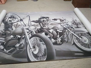 Posters Movies & Advertising Lot of 7 Vintage TAZ Motorcycles Race Cars NFL Bud  - Picture 1 of 24