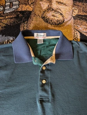 Винтажная мужская рубашка-поло Titleist от Corbin зеленая с коротким рукавом L - Изображение 1 из 4