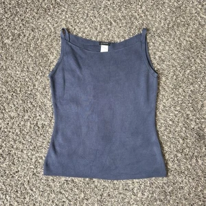 J.CREW Damen 100 % Seide Tank Top Strick Gr. XS grau eckiger Ausschnitt Schrank Klammer - Bild 1 von 3