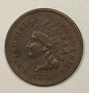 1876 Indian Cent .01. Extremely Sharp. Nice. - Picture 1 of 3