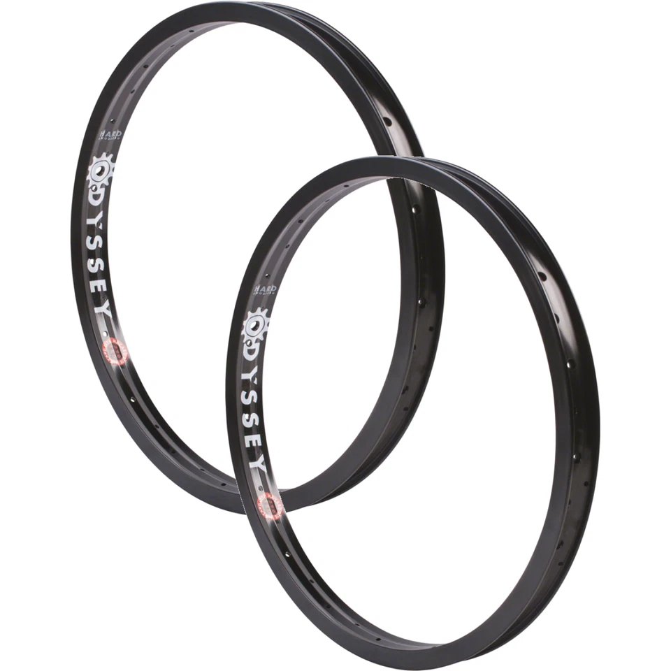 2 Pack Odyssey Hazard Lite Rim - 20", Black 36H Schrader Valve BMX Bicycle Rim - Image 1 of 2