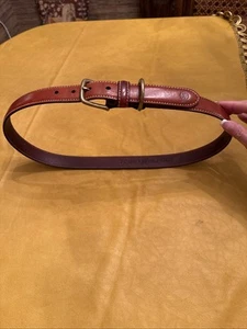 Tommy Hilfiger Ringschlaufe Messing und honigbraun Leder schwer massiv Messingschnalle - Bild 1 von 11