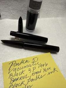 Pluma Estilográfica Parker 51 Negra 1946 Vacumatic 3 Piezas Capucha Barril Parker Tinta Negra UNA - Imagen 1 de 11