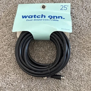 Onn Dual-Shield Koaxial-Koaxialkabel 25 Fuß, schwarz - Bild 1 von 2