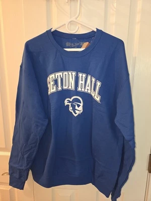 Sudadera Seton Hall University Adulto Cuello Redondo Nueva con Etiquetas, Azul Real, GRANDE Foto 1 de 4