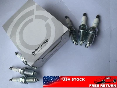 6PCS OEM 12122158253 Spark Plugs Platinum For BMW X3 X5 328i 528i 525i 530i USA - Image 1 of 4