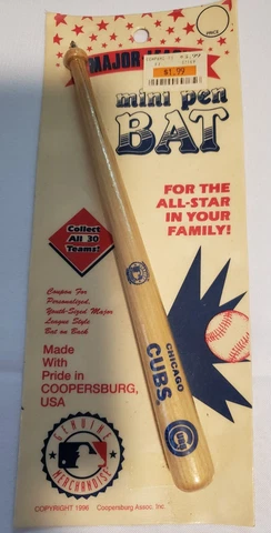 Vintage Chicago Cubs 1996 Baseball Mini Pen Bat New Sealed Cover