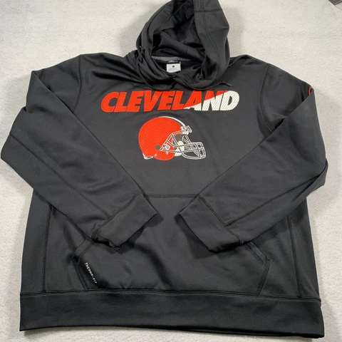 Cleveland Brown Hoodie Adult Large Black NFL Football Nike Therma Fit Cover