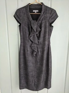 Classiques Entier Damen 4 kleine Tweed Kleid Wollmischung grau Rüschen Gürtel fehlt - Bild 1 von 10