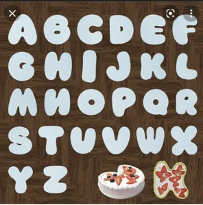 Stencil per torte alfabeto con font caramelle 26 pezzi 10 pollici - Foto 1 di 1