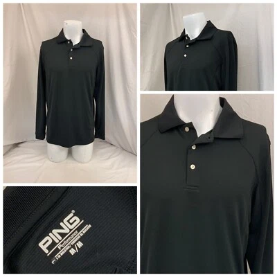 Ping Performance Polo M Black Long Sleeve 100% Polyester YGI Y1-1031 - Image 1 of 4
