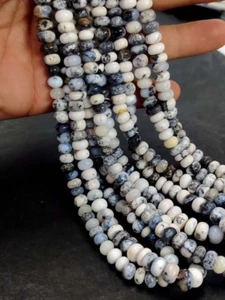 Natürlicher Dendrit Opal Glatt Rondell Perlen Opal Schlicht Rondell Edelstein 7-9mm - Bild 1 von 3