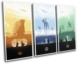 Star Wars Trilogy Posters Movie Greats TREBLE CANVAS WALL ART Picture Print - Picture 1 of 1