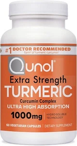 New Qunol Turmeric Curcumin , 1000mg Extra Strength, 60 Capsules Exp 06/2026+ - Picture 1 of 6