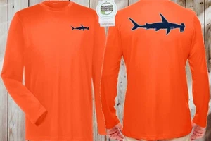 Mikrofibra Koszulka wędkarska z długim rękawem Hummer head T-shirt ColNeon Pomarańczowy - Zdjęcie 1 z 15