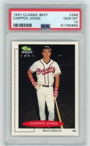 1991 Classic Best Chipper Jones PSA 10 Minors Edelstein neuwertig #268 Braves Hall of Fame - Bild 1 von 2