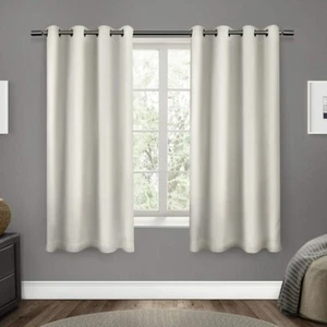 Pannello tenda superiore occhiello oscurante tessuto twill raso 2, bianco, dimensioni 52"x63" - Foto 1 di 6
