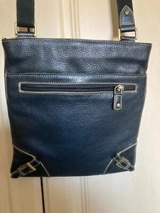 Jane Shilton black pebbled leather crossbody bag, 9" x 9.5" - Picture 1 of 6