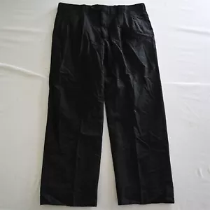 Vtg Burberrys 36x29 Black Flannel Wool Pleated Mens Dress Pants - Picture 1 of 9