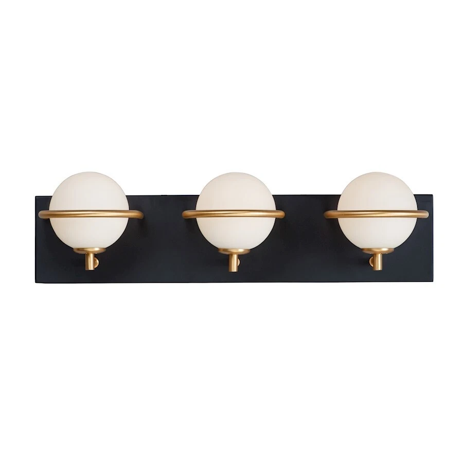 Maxim Lighting Revolve LED 3-Light Bath Vanity, Black/Gold - 21603SWBKGLD Foto 1 de 1