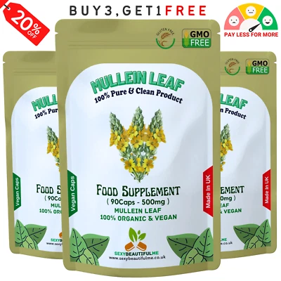 SBM Königskerze Blatt Kapsel 500mg - hochfeste natürliche Ergänzung - vegane Gesundheitsunterstützung