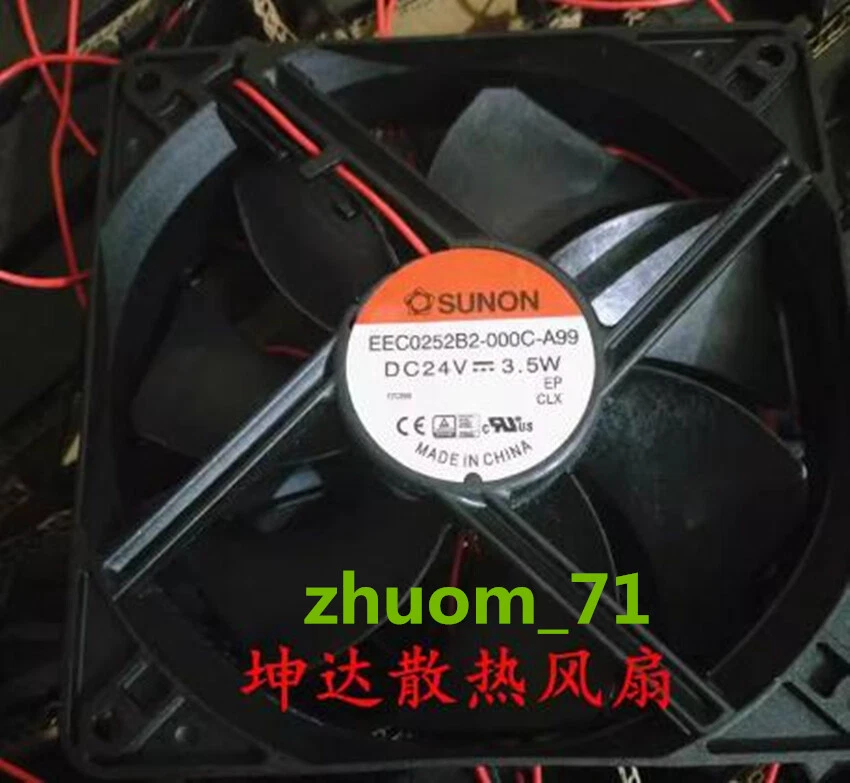 1PC SUNON EEC0252B2-000C-A99 12025 24V 3.5W 12cm chassis cooling fan - Image 1 of 1
