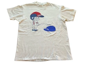 Calvin & Hobbes White Sox Peeing Cubs Logo Chicago Vintage Grande Años 80 - Imagen 1 de 11